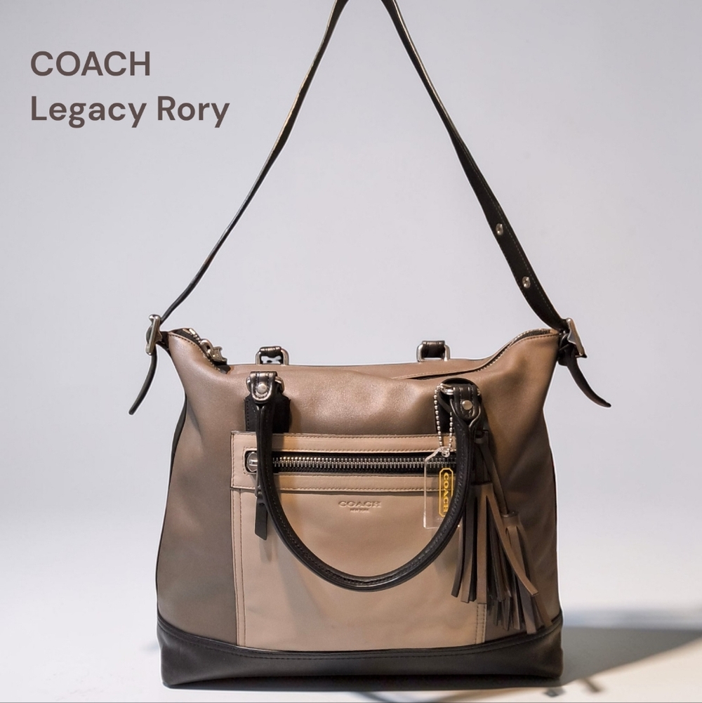Coach Legacy Rory Colorblock Leather Satchel with Shoulder Strap - Picture 2 of 16